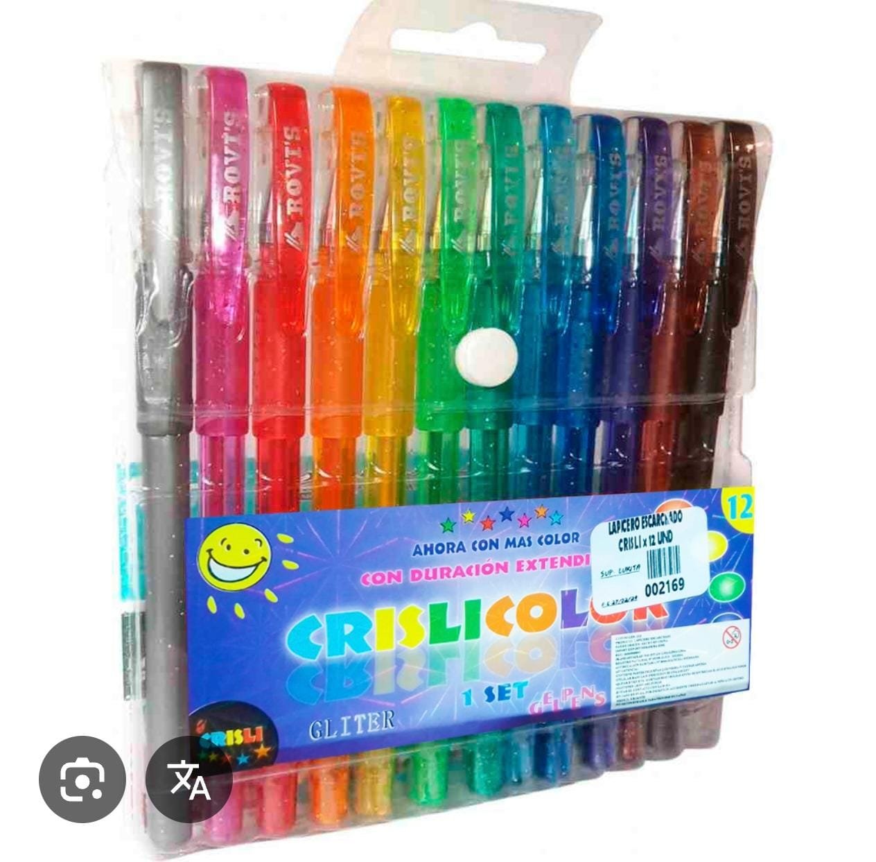 SET DE 12 LAPICEROS ESCARCHADOS